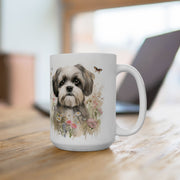 Shih Tzu Floral Meadow Coffee Mug – Perfect for Dog Lovers