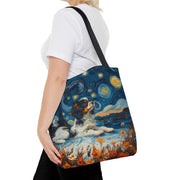 Cavalier King Charles Spaniel Starry Night Canvas Tote Bag, Artistic Gift for Dog Lovers