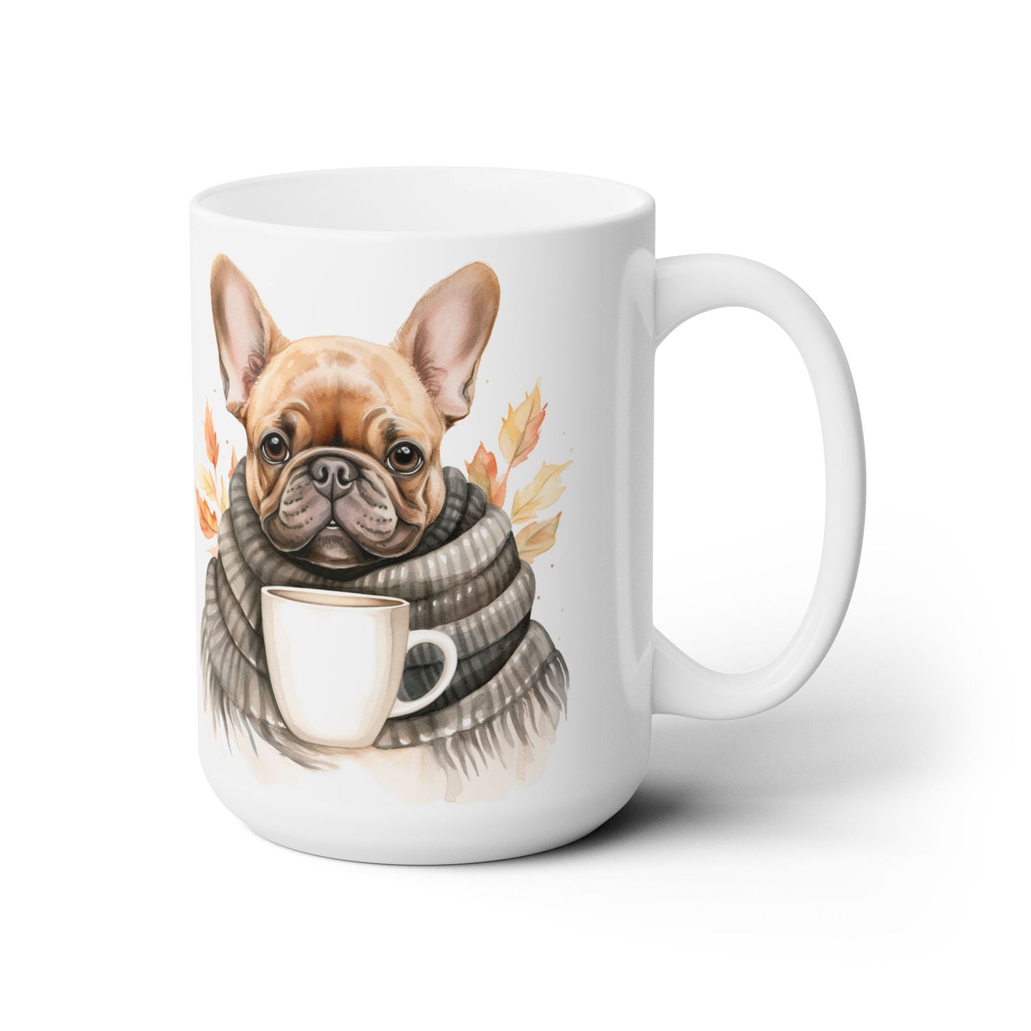 Frenchie Fall Cozy Mug - French Bulldog Autumn Coffee Cup