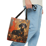 Dachshund Elegance Tote Bag, Artistic Pet Lover’s Gift Canvas