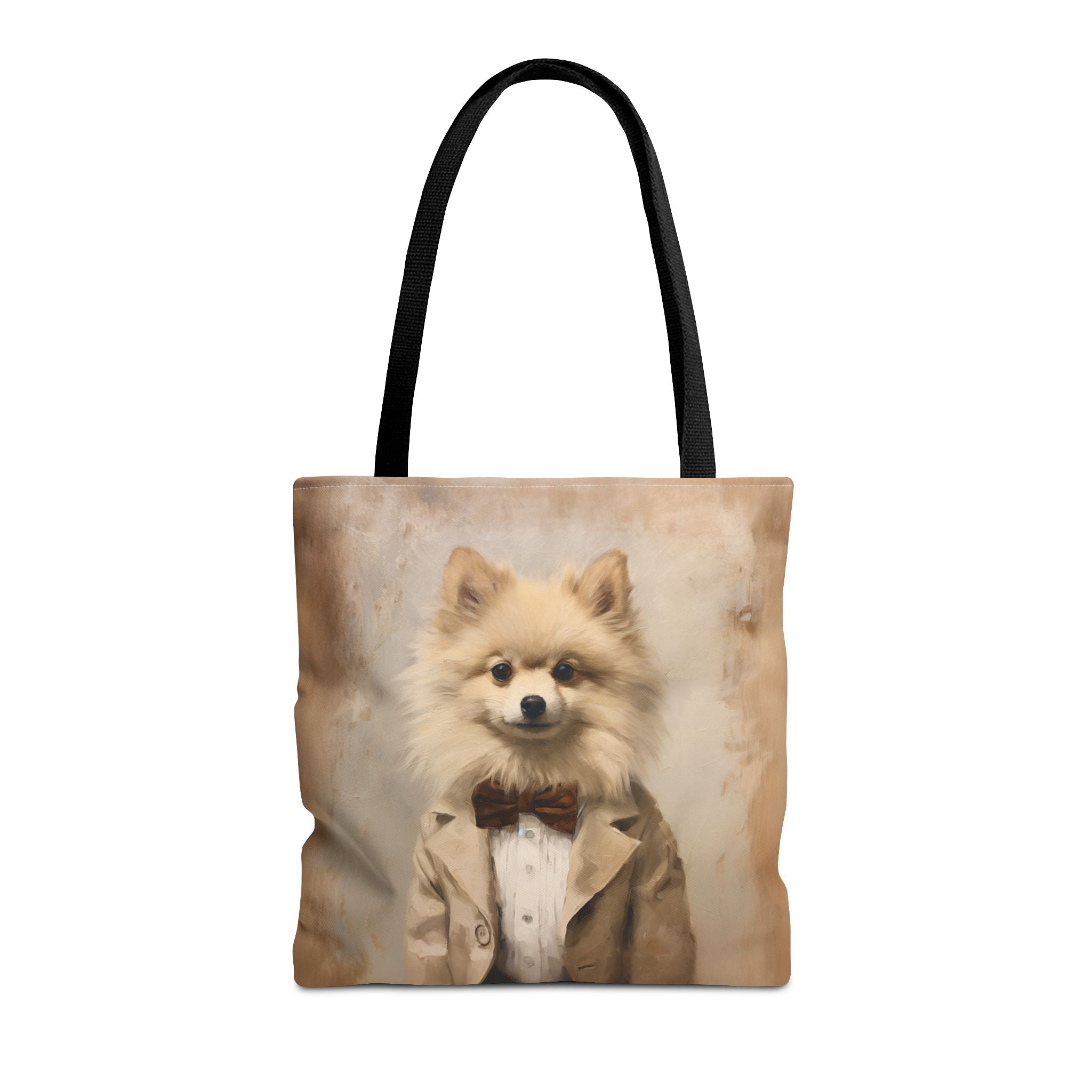 Pomeranian Gentleman Chic Canvas Tote, Stylish and Eco-Friendly Bag