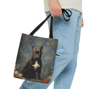 French Bulldog Regal Bloom Canvas Tote Bag, Elegant & Eco-Friendly