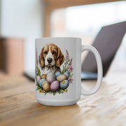 Beagle Easter Mug - Springtime Design with Colorful Eggs