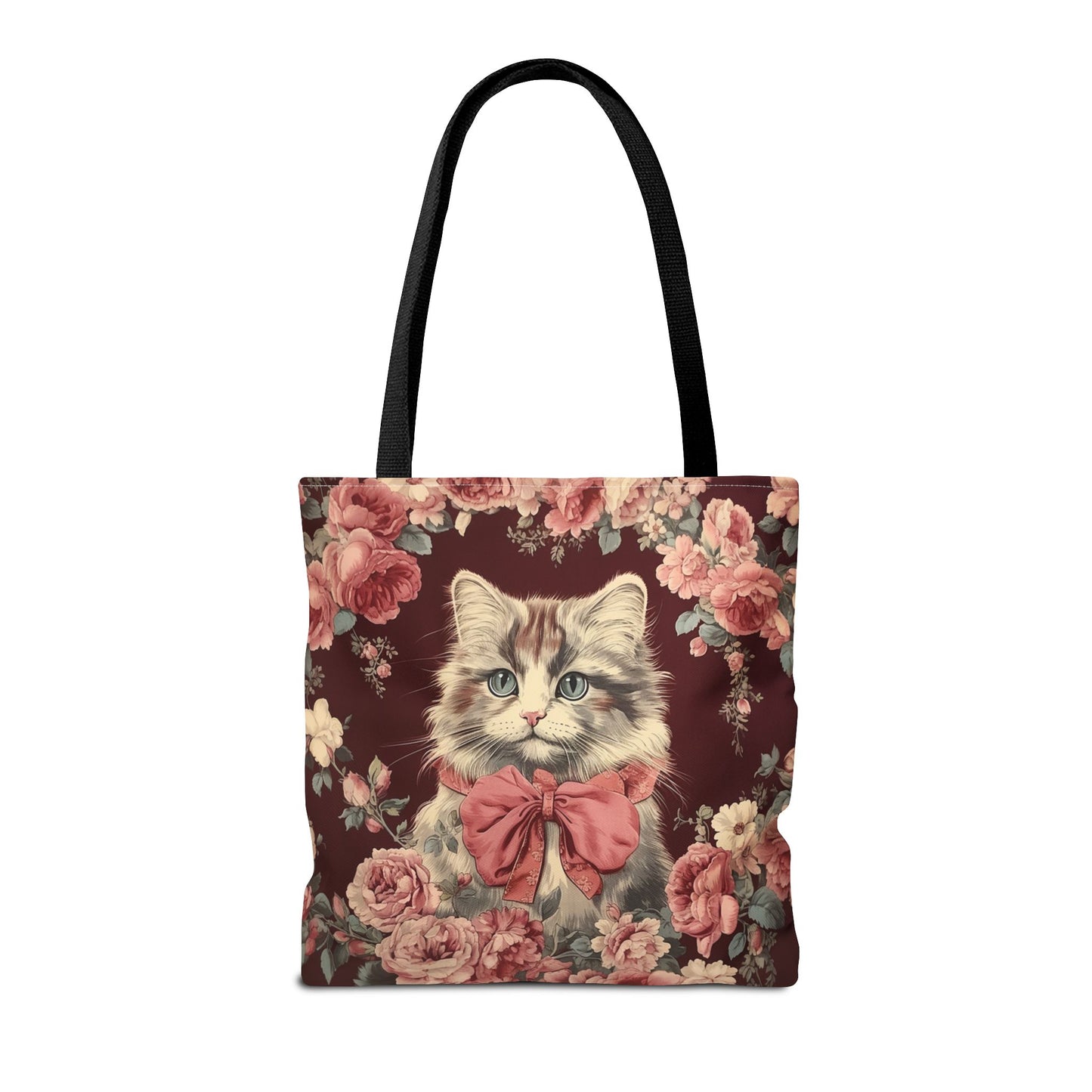 Charming Cat-Inspired Floral Tote Bag, Stylish Eco-Friendly Accessory