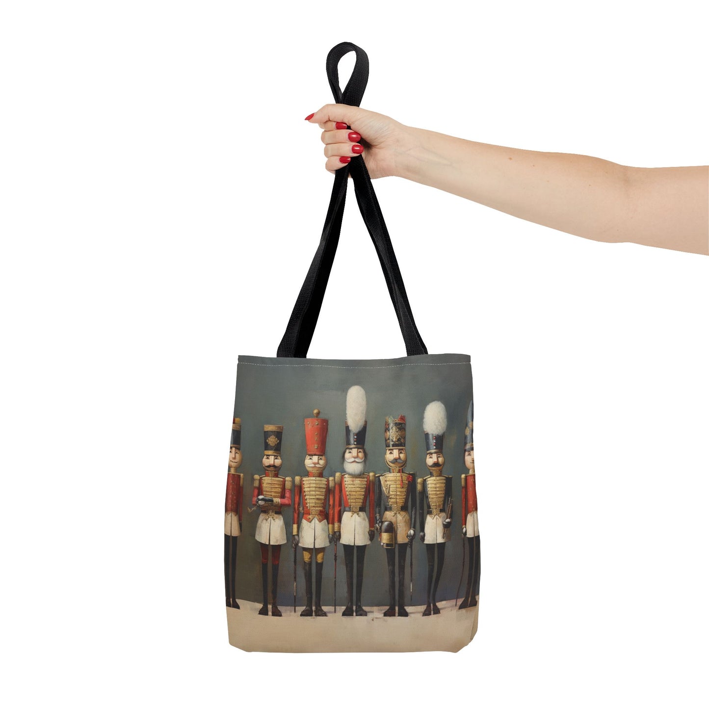 Nutcracker Brigade Holiday Tote Bag, Artistic Festive Design