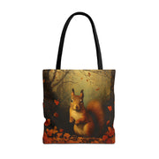 Autumn Squirrel Tote Bag with Woodland Design, Eco-Friendly Canvas