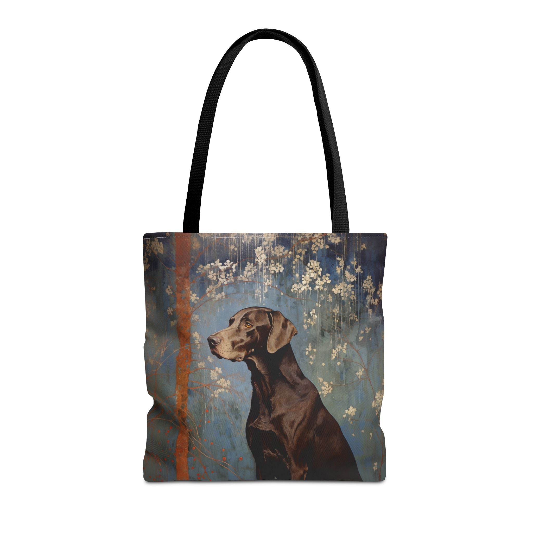 Elegant German Shorthaired Pointer Floral Canvas Tote Bag, Perfect for Dog Lovers