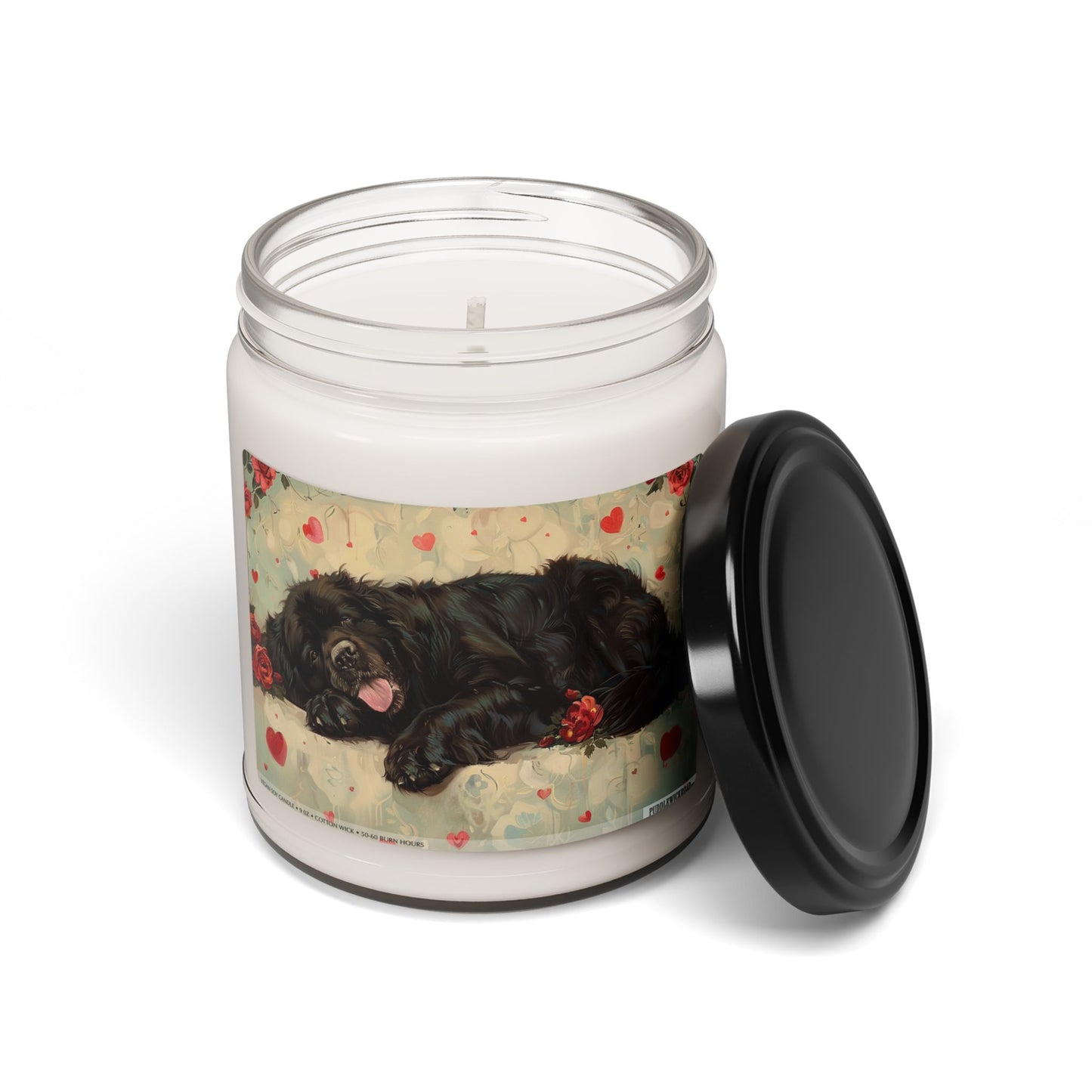 Newfoundland Dog Lover Memorial Candle – Vintage Art Design