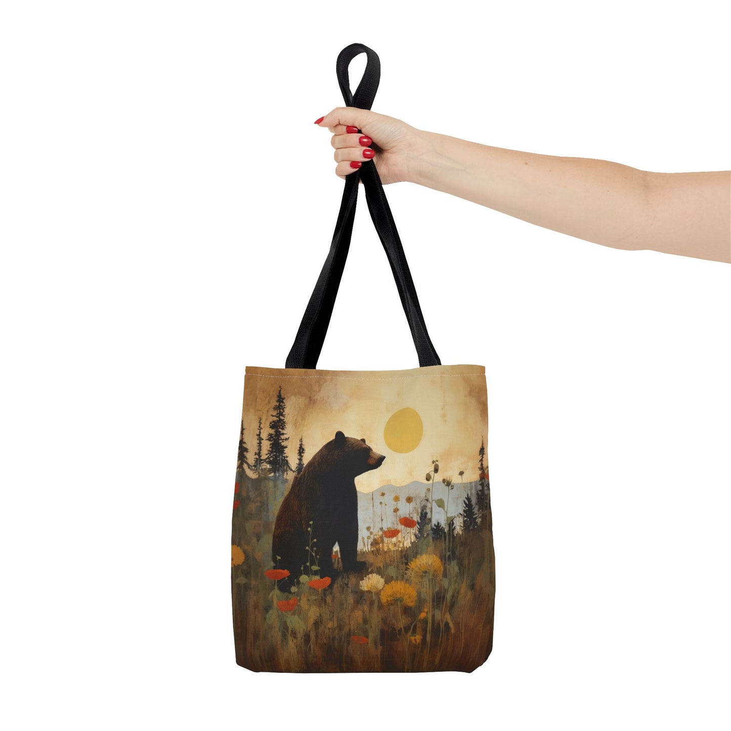 Bear Wilderness Canvas Tote Bag - Rustic Nature-Inspired Eco-Friendly Gift