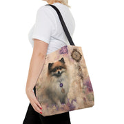 Charming Pomeranian Tote Bag, Floral Vintage Design for Dog Lovers