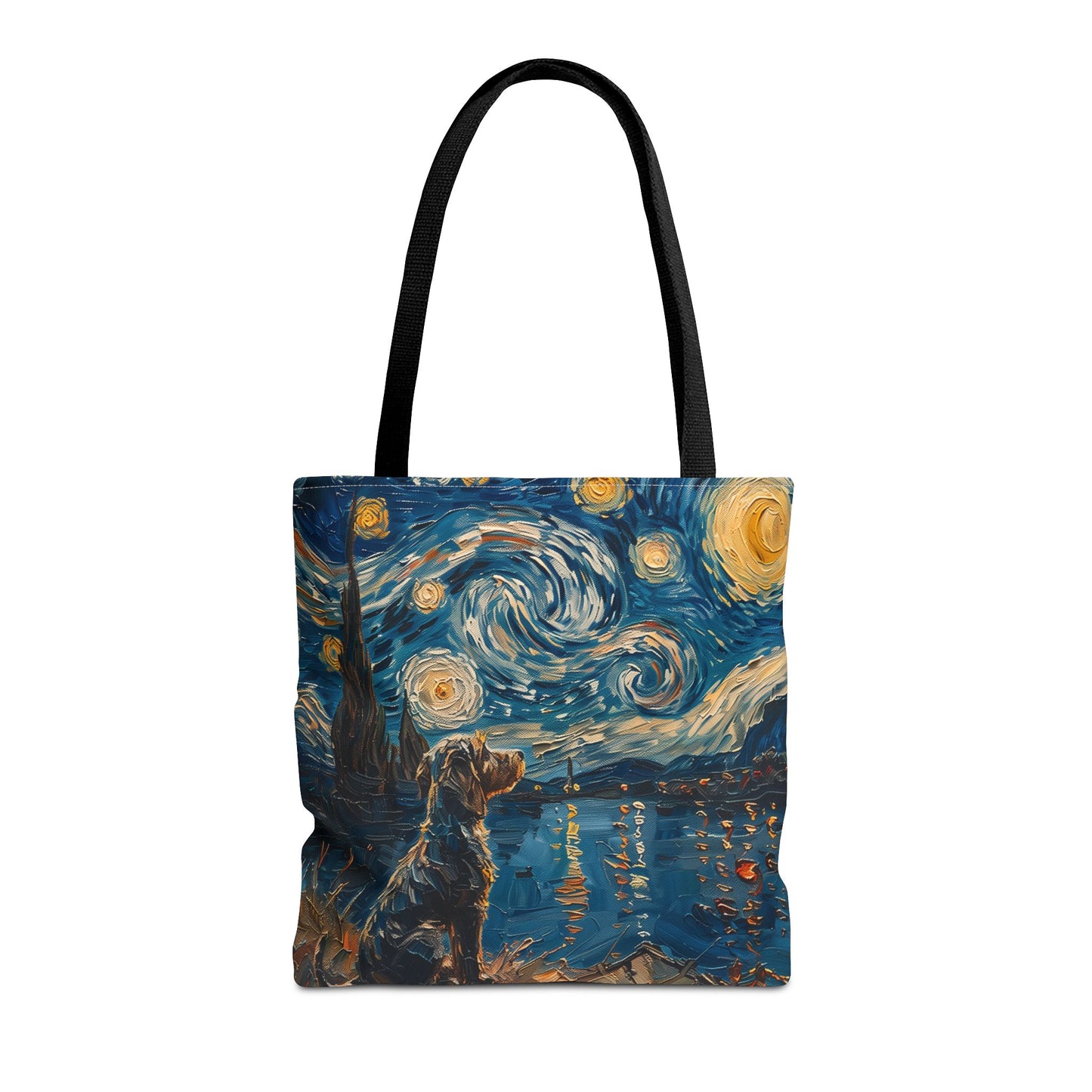 Starry Night Spaniel Tote Bag, Artistic Eco-Friendly Design