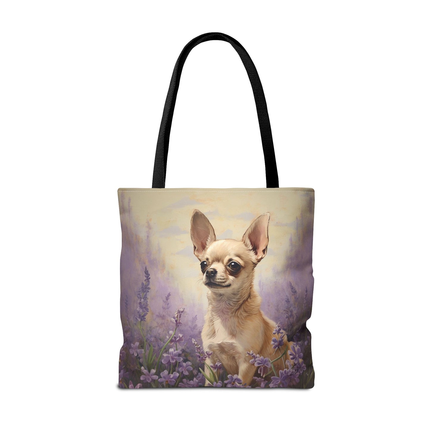 Lavender Bliss Chihuahua Canvas Tote Bag for Dog Lovers