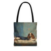 Regal Cavalier King Charles Spaniel Tote Bag, Classic Art Style Canvas