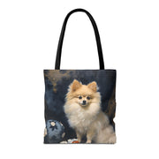 Regal Pomeranian Canvas Tote Bag, Eco-Friendly Dog Lover Gift