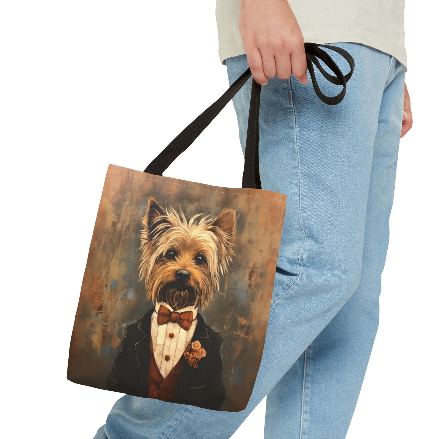 Dapper Yorkshire Terrier Tote Bag, Stylish Eco-Friendly Market Bag