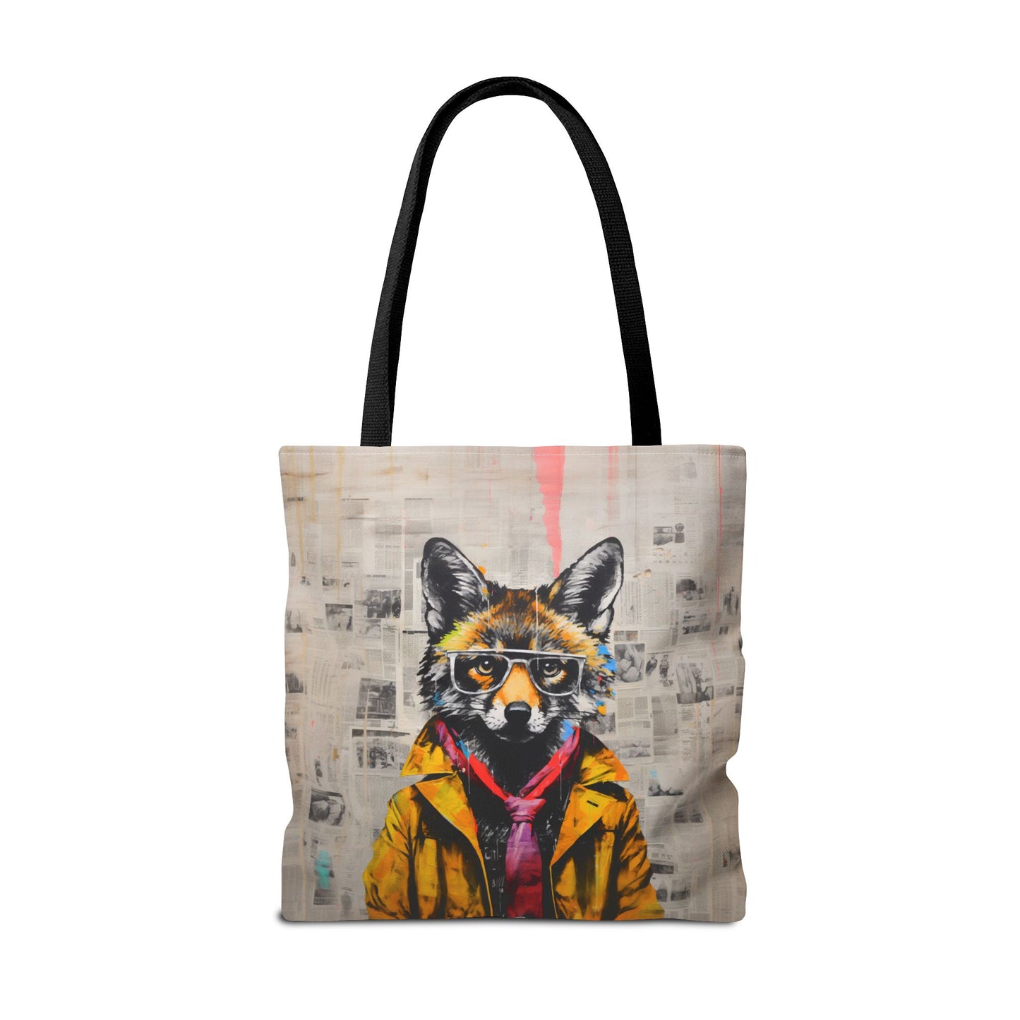 Urban Fox Canvas Tote Bag, Stylish Art Design for Eco-Friendly Shopping