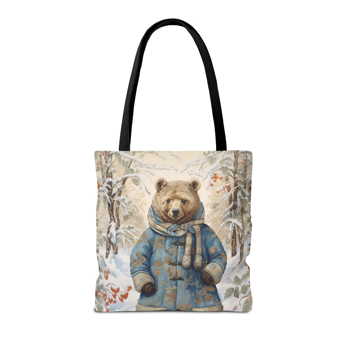 Winter Bear Wonderland Tote Bag, Cozy Winter Vibes Eco-Friendly Design