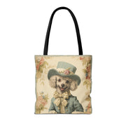 Poodle in Victorian Blue, Elegant Tote Bag for Dog Lovers