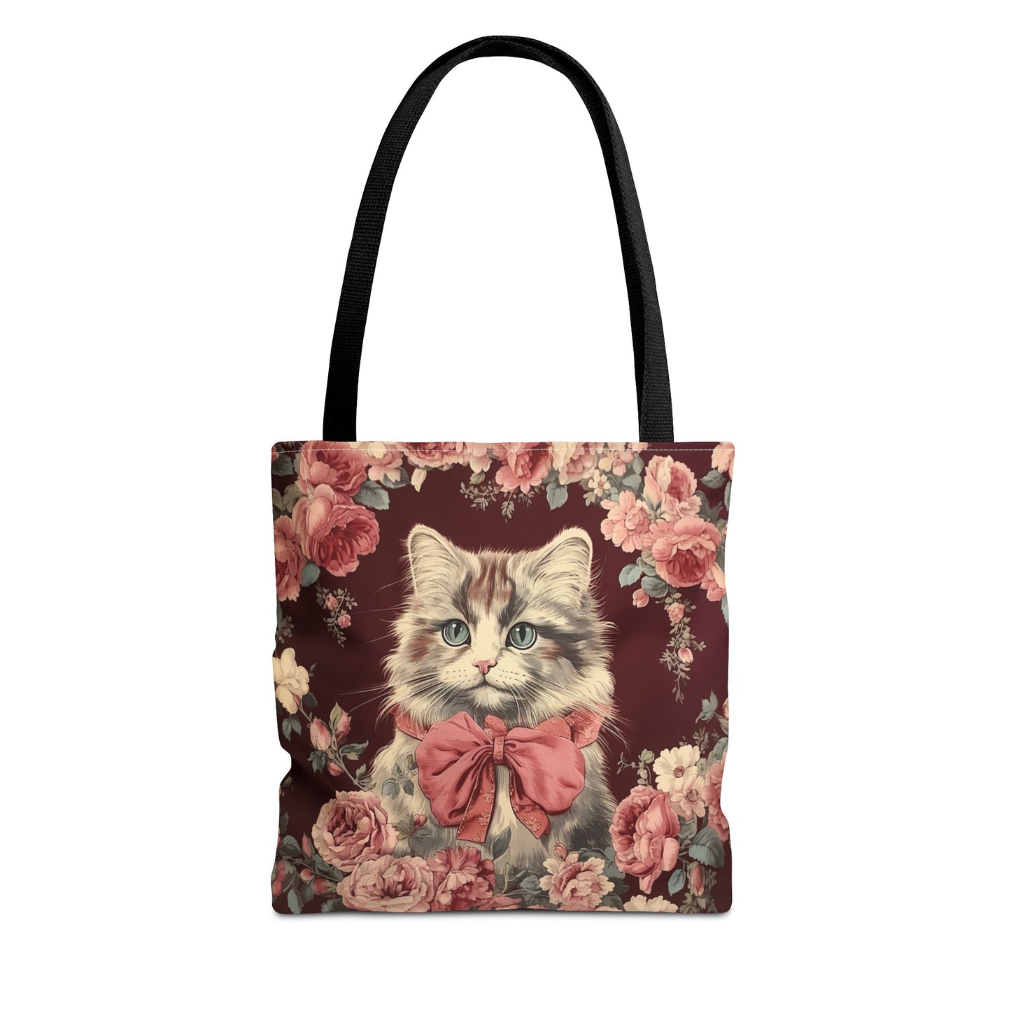 Charming Cat-Inspired Floral Tote Bag, Stylish Eco-Friendly Accessory