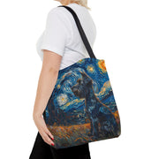 Starry Night Schnauzer Tote Bag – Artistic Dog Lover's Canvas Bag