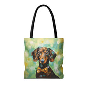 Dapper Dachshund Canvas Tote Bag – Artistic Eco-Friendly Companion