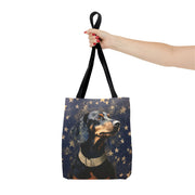 Starry Dachshund Canvas Tote Bag for Dog Lovers, Eco-Friendly Gift