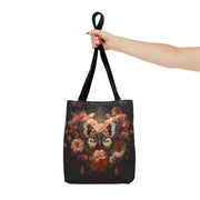 Butterfly Elegance Floral Tote Bag, Eco-Friendly Carry-All for Nature Lovers