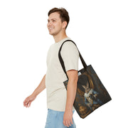 Baroque Bunny Art Tote Bag, Elegant Canvas for Market & Beach