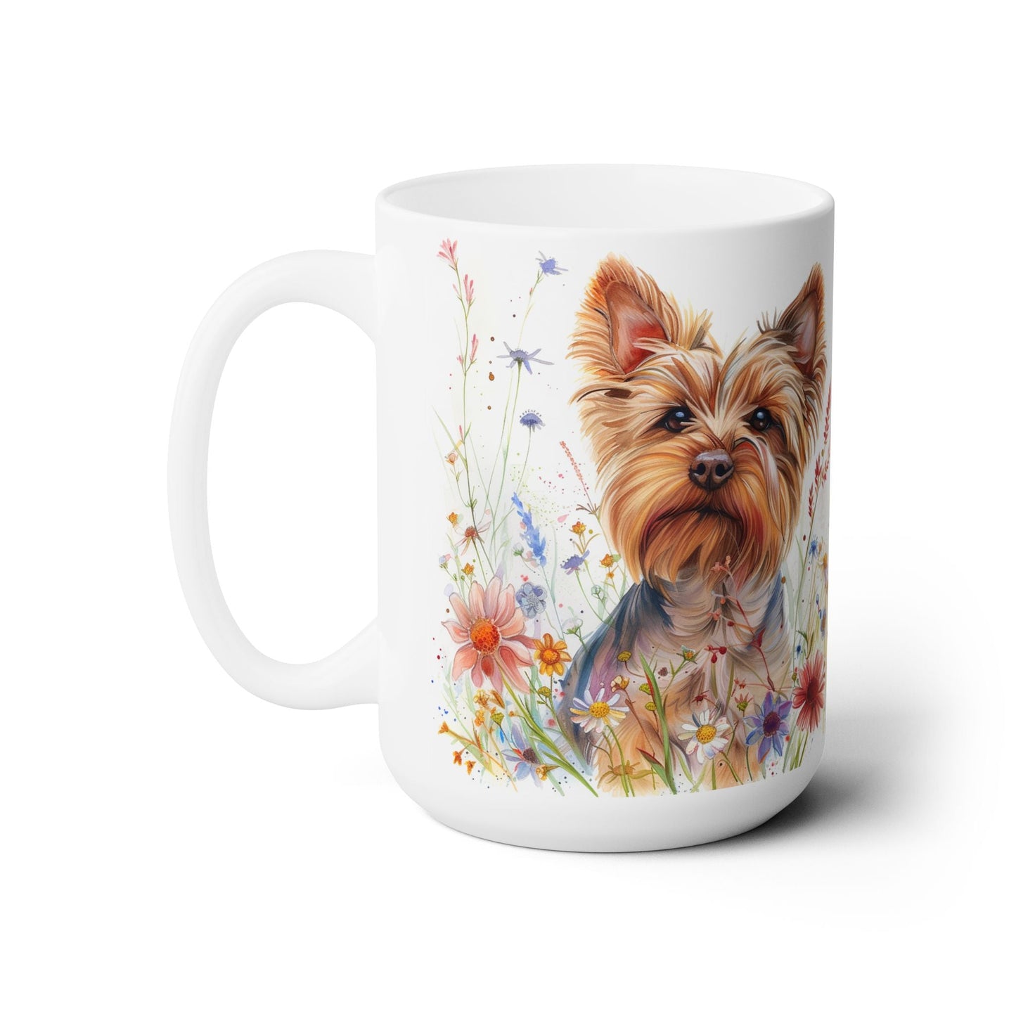 Yorkie Charm Floral Coffee Mug – Perfect Gift for Yorkie Lovers