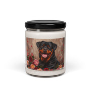 Rottweiler Love Candle – Adorable Dog Lover Gift with Floral Art