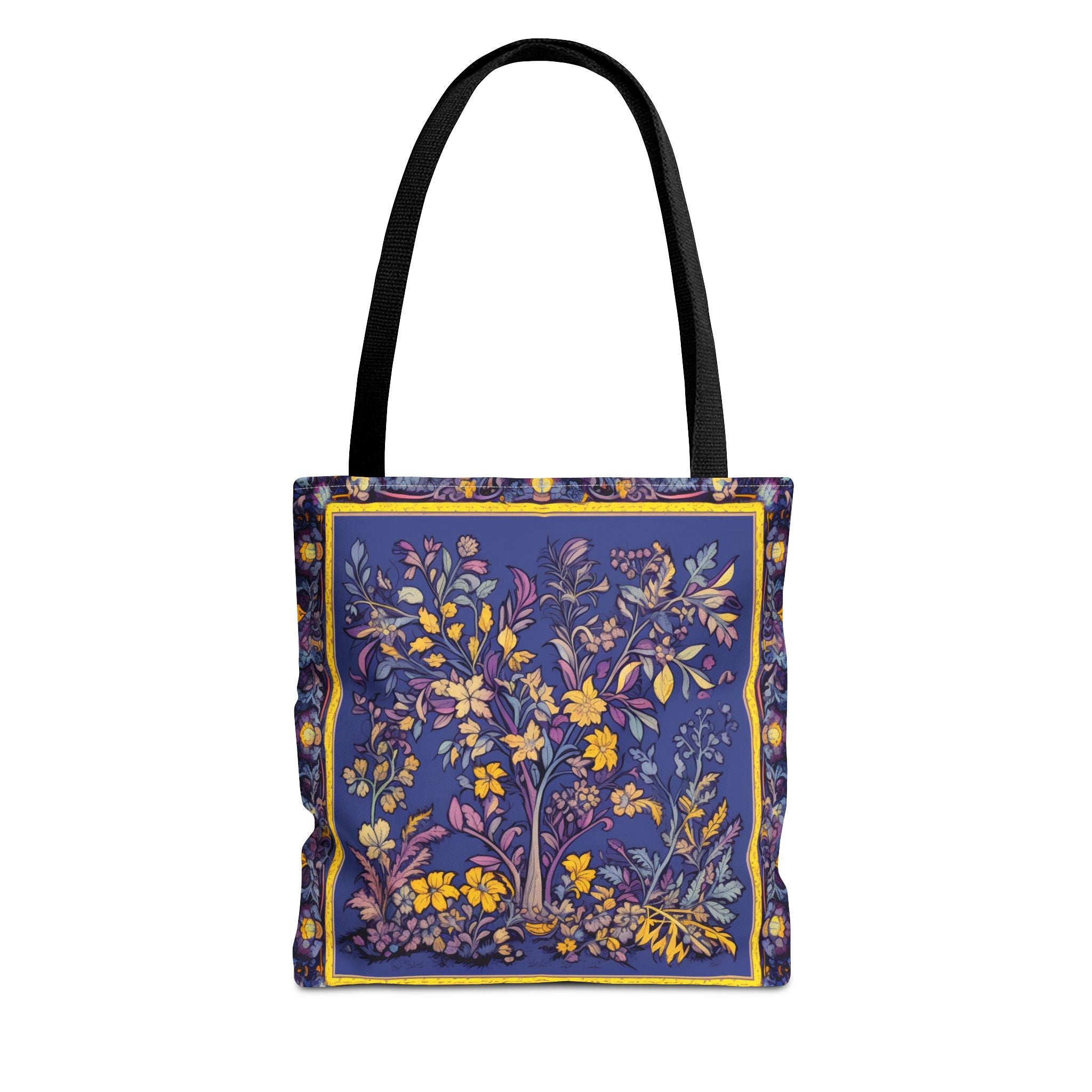 Botanical Garden-Inspired Tote Bag, Colorful Floral Canvas Design