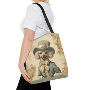 Poodle in Victorian Blue, Elegant Tote Bag for Dog Lovers