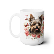 Yorkie Bliss Floral Coffee Mug – Perfect for Yorkie Lovers!