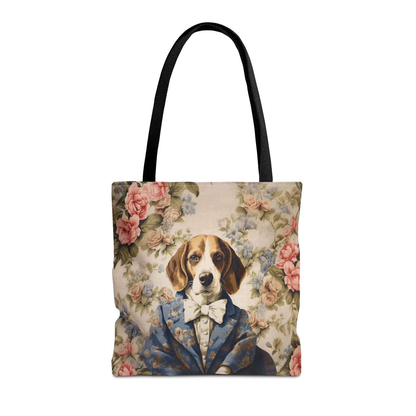 Beagle Blossom Tote Bag, Vintage Floral Dog Lover Gift, Eco-Friendly Bag