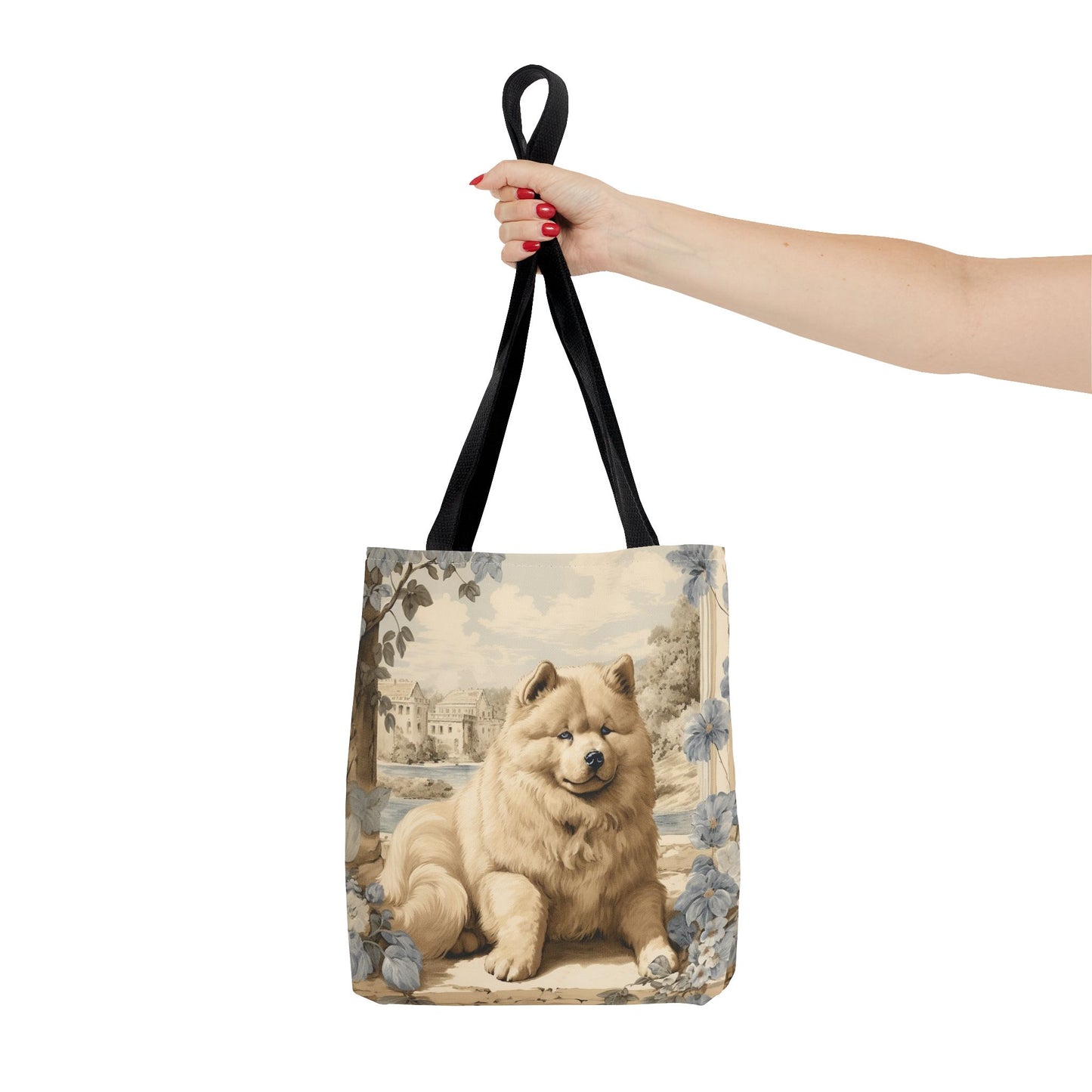 Charming Chow Chow Canvas Tote Bag – Vintage Pastoral Design