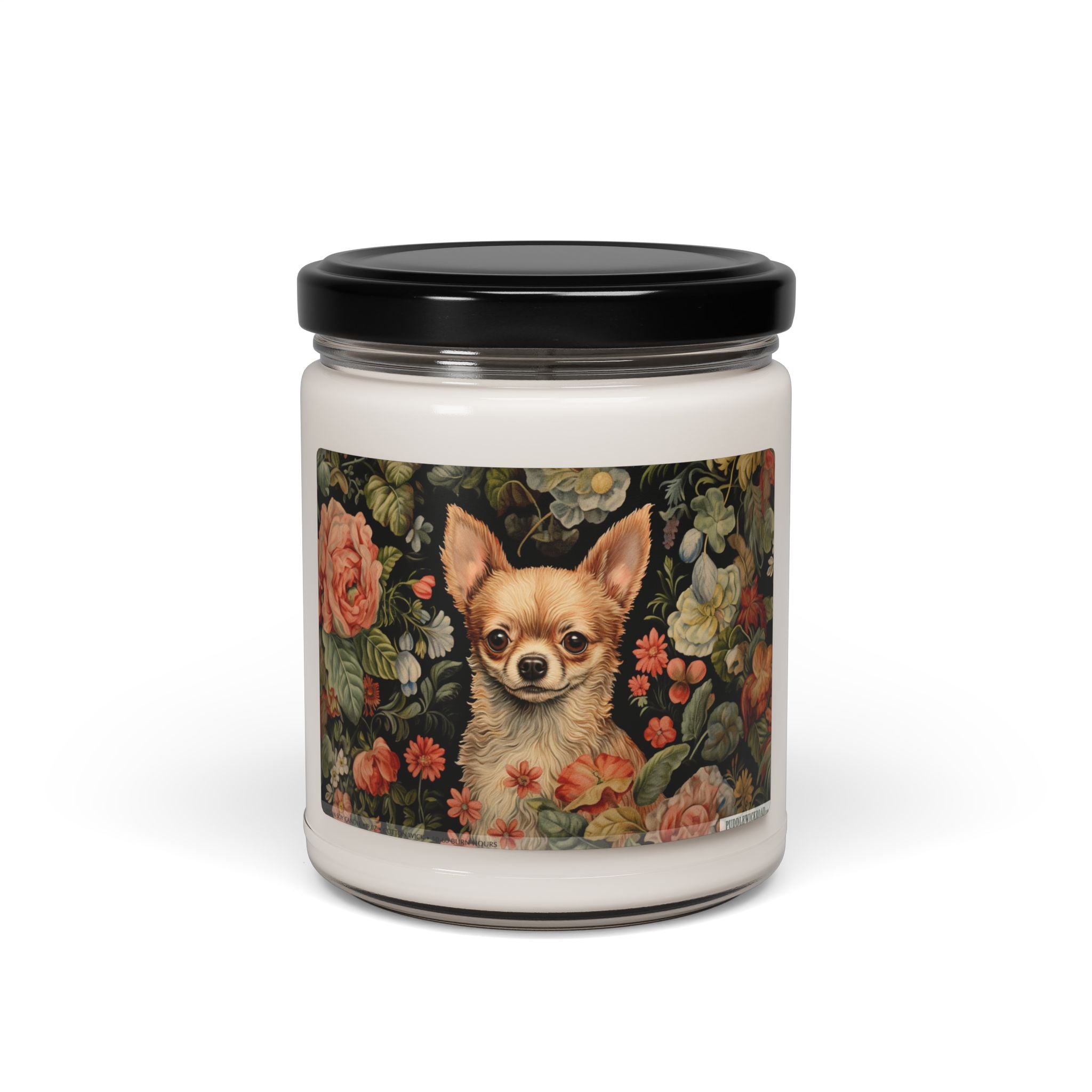 Charming Chihuahua Floral Candle - Vintage Dog Lover Gift