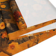 Autumn Floral Table Runner | Orange, Black, and Gold Design (72" or 90")