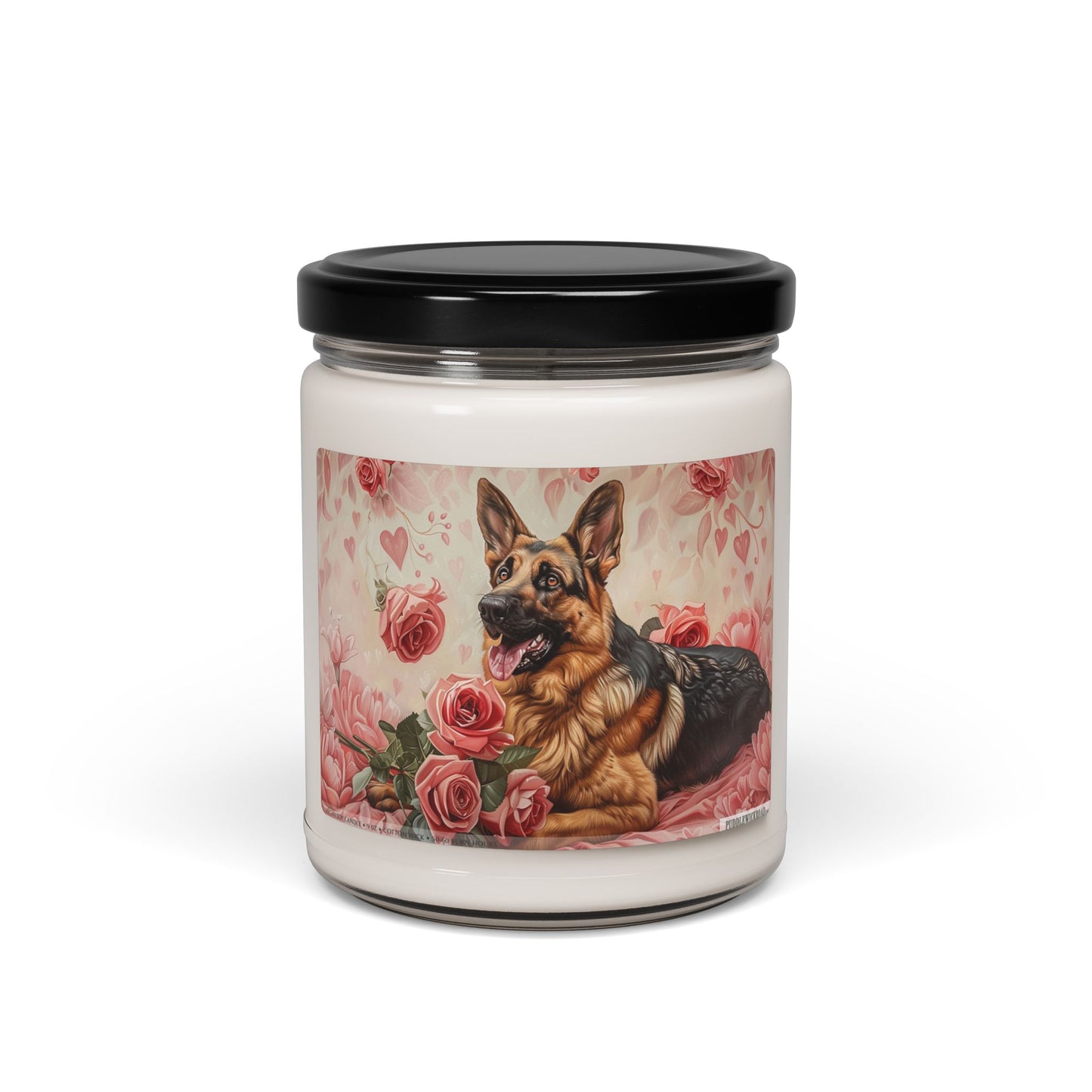 German Shepherd Vintage Rose Candle - Perfect Gift for Dog Lovers