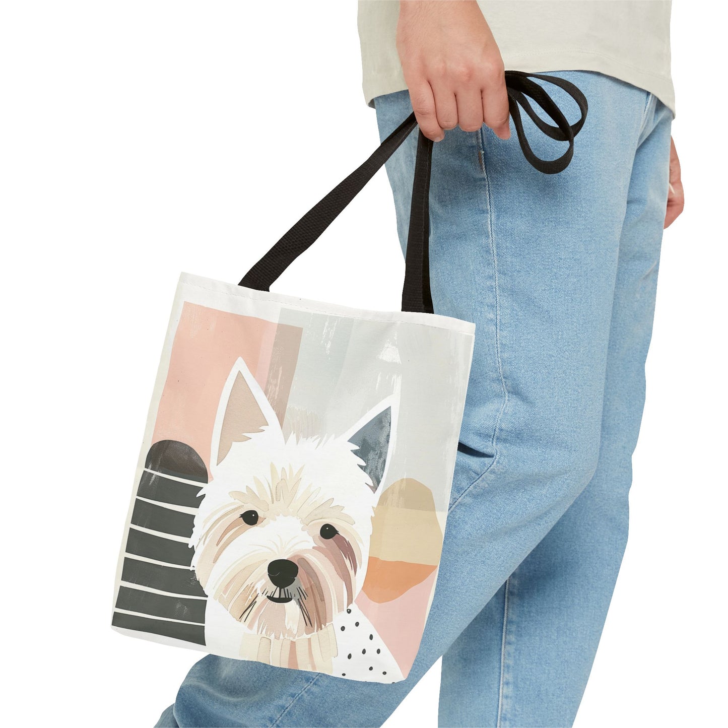 Westie Charm Tote Bag, Eco-Friendly Canvas Carry-All for Dog Lovers