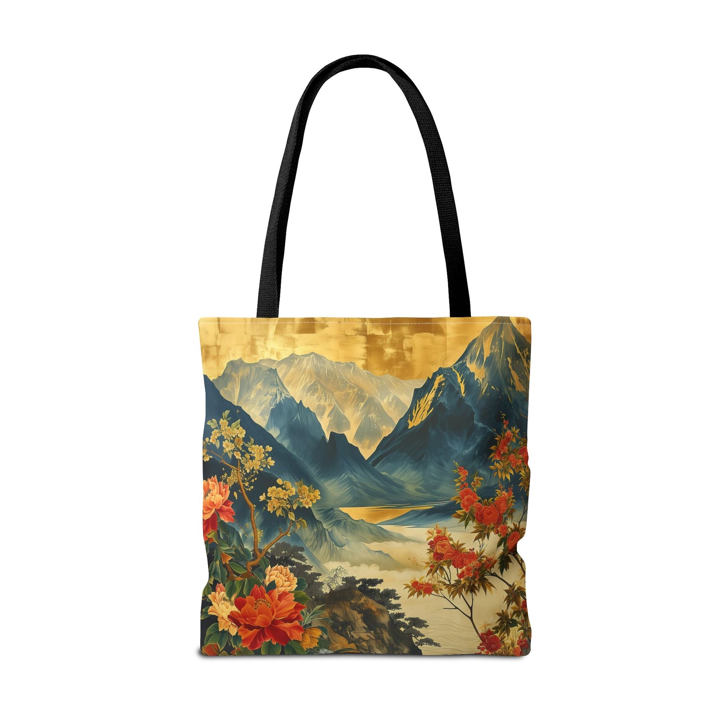 Mountain Escape Floral Canvas Tote Bag – Nature-Inspired Eco-Friendly Gift