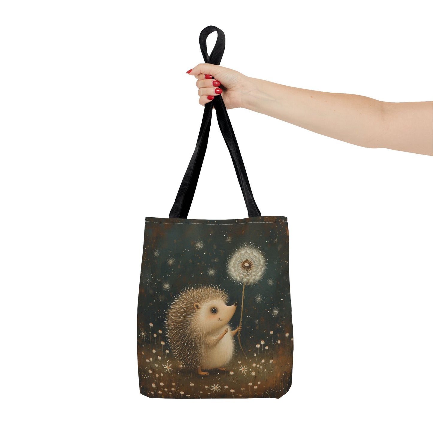 Hedgehog Whimsy Tote Bag, Dreamy Nature Canvas for Animal Lovers