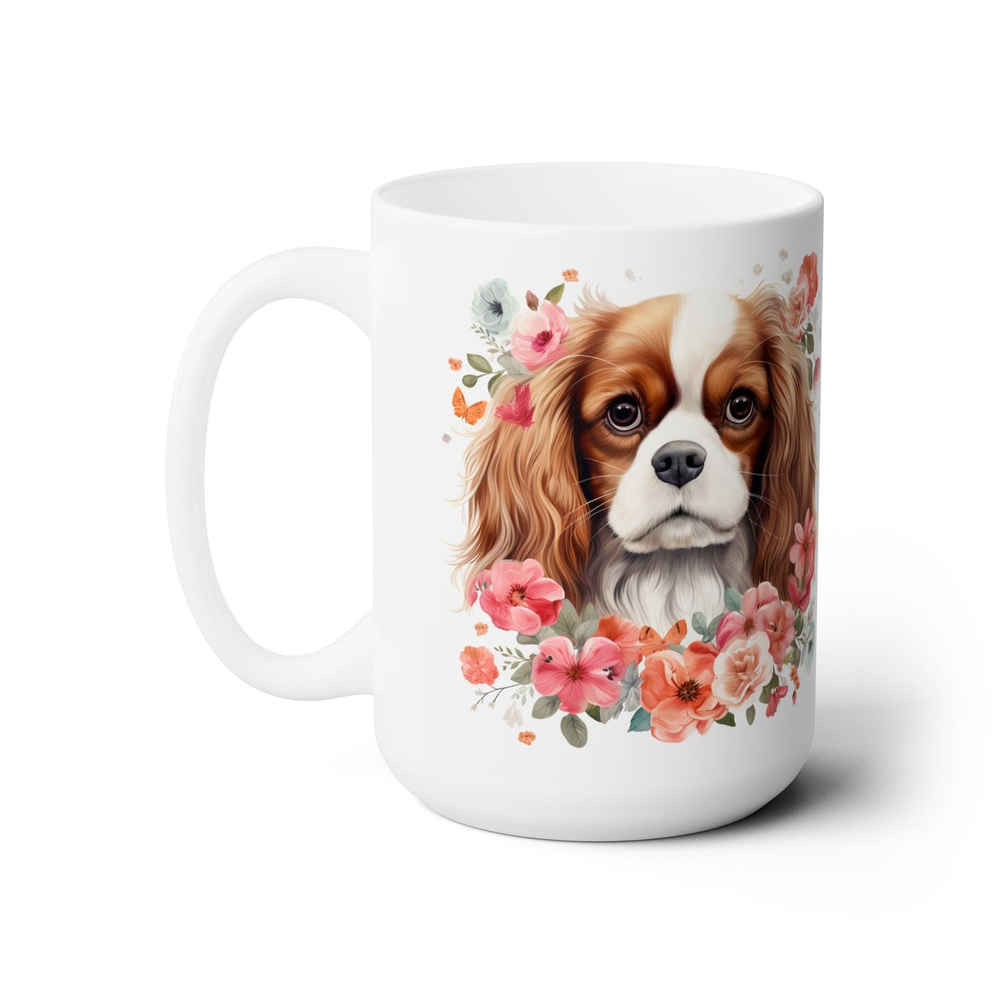 Cavalier King Charles Spaniel Mug - Floral Dog Lover Gift