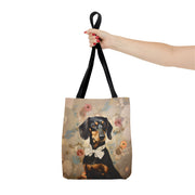 Dashing Dachshund Floral Tote Bag – Chic Eco-Friendly Dog Lover Gift