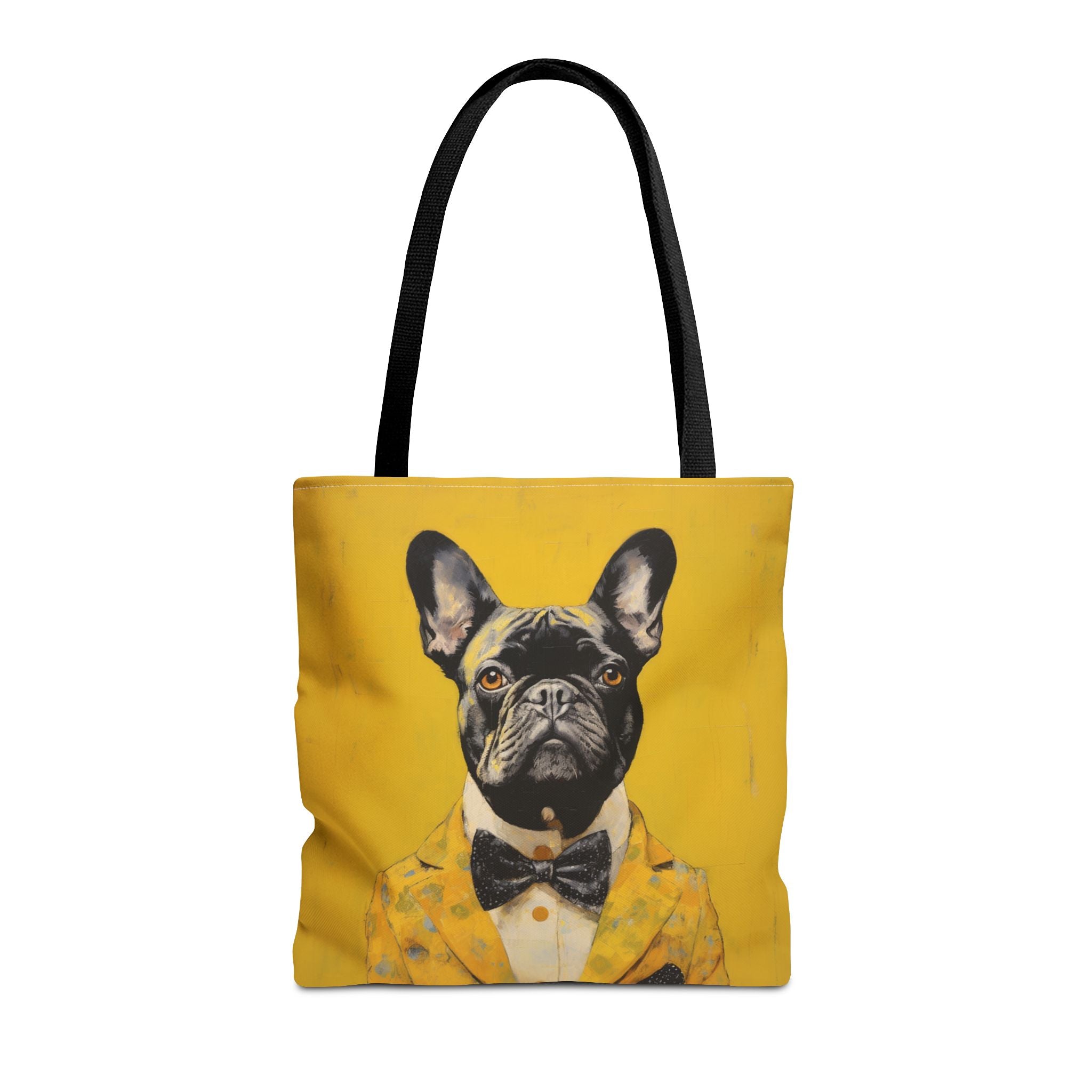 French Bulldog Stylish Yellow Canvas Tote Bag, Dog Lover Gift