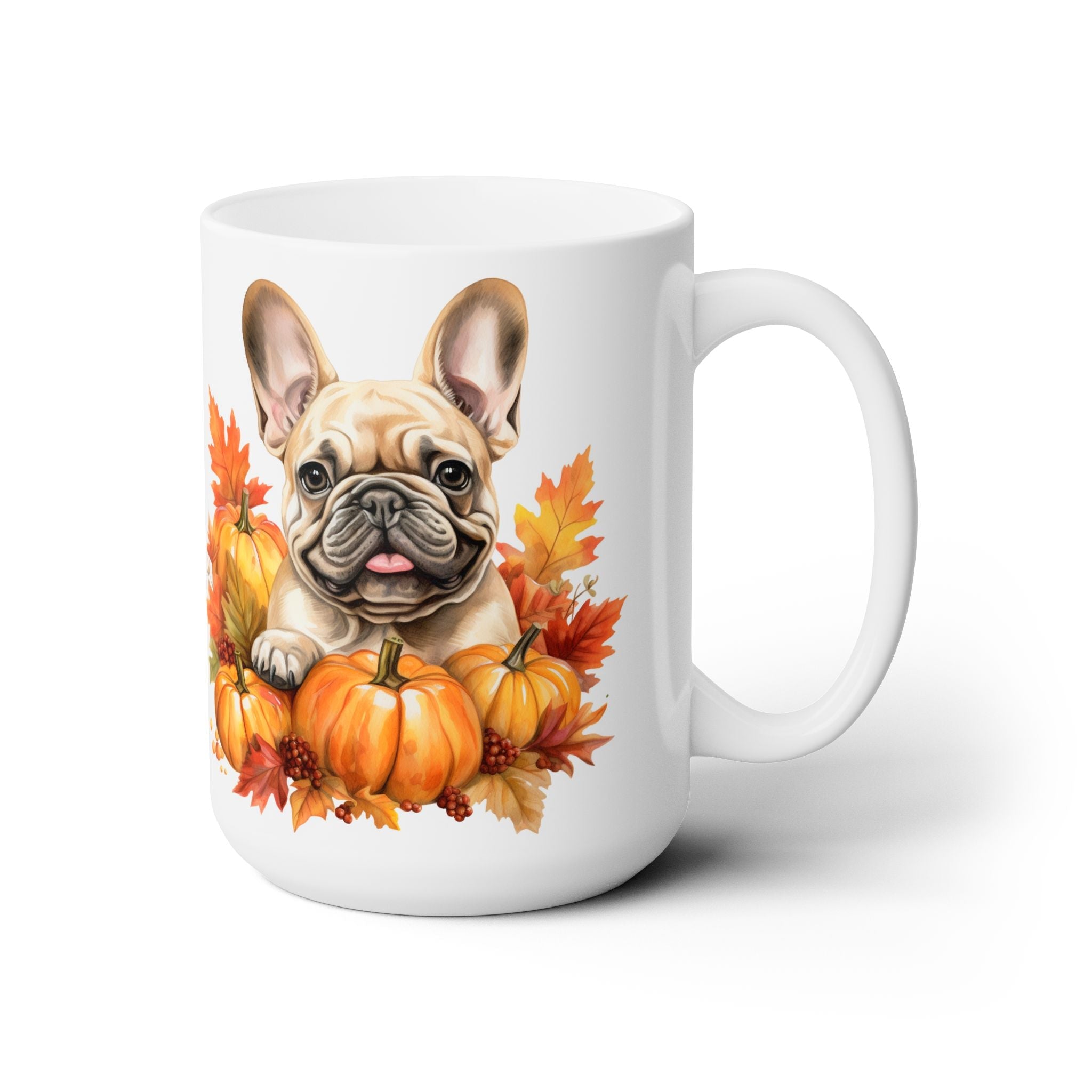 Frenchie Fall Harvest Mug – Thanksgiving Coffee Cup for Dog Lovers