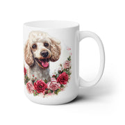 Elegant Poodle Mug – Floral Rose Design for Dog Lovers