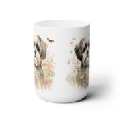 Shih Tzu Floral Meadow Coffee Mug – Perfect for Dog Lovers