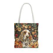 Floral Cocker Spaniel Canvas Tote Bag, Perfect for Dog Lovers