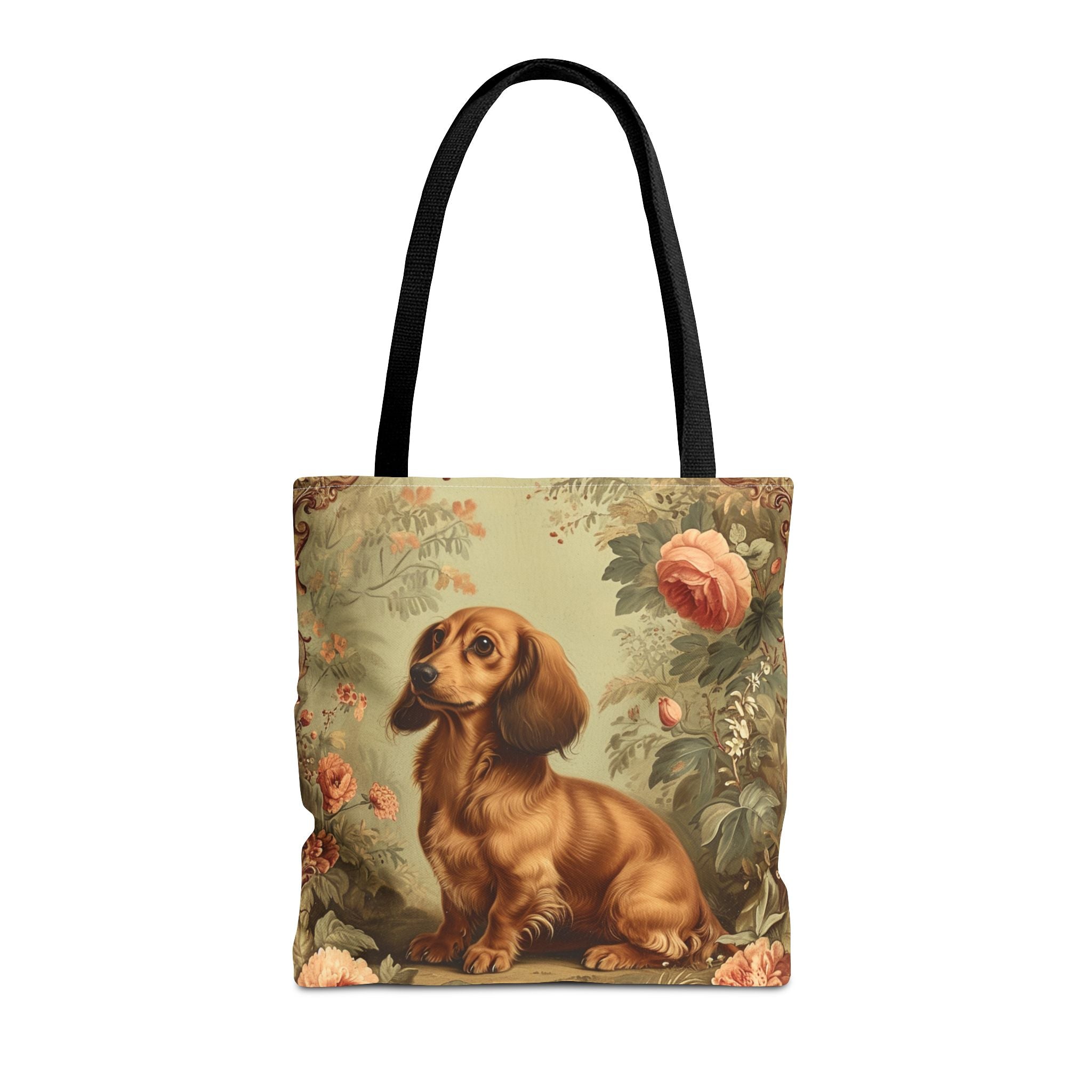 Dachshund Garden Charm Tote Bag - Floral Eco-Friendly Shopper