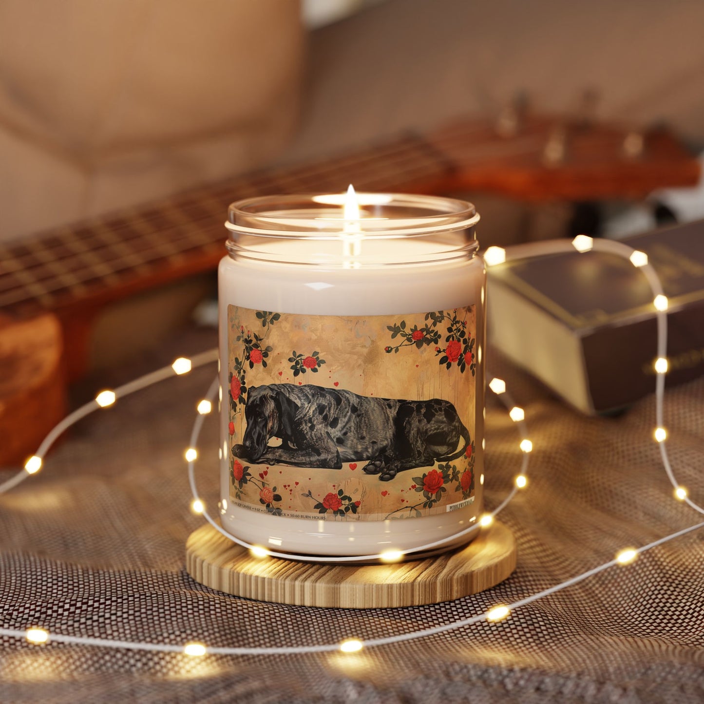 Gentle Great Dane Floral Candle - Pet Lover Gift Tribute